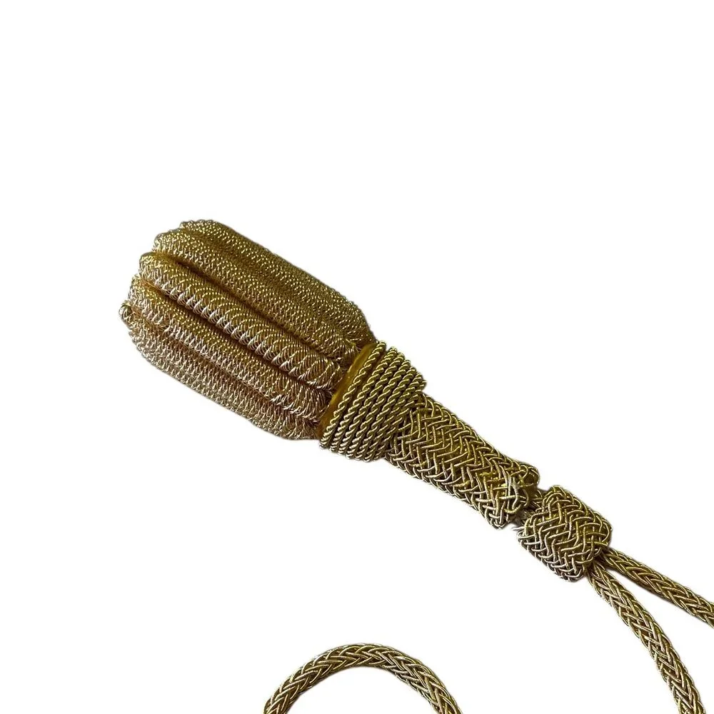 Military Sword Knot Gold Bullion Braided Cord Tassel Acorn Army Navy Vintage USA - Picture 2 of 7